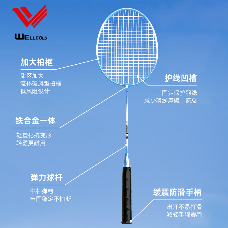Iron Alloy Badminton Racket Set – Ultra Light & Durable